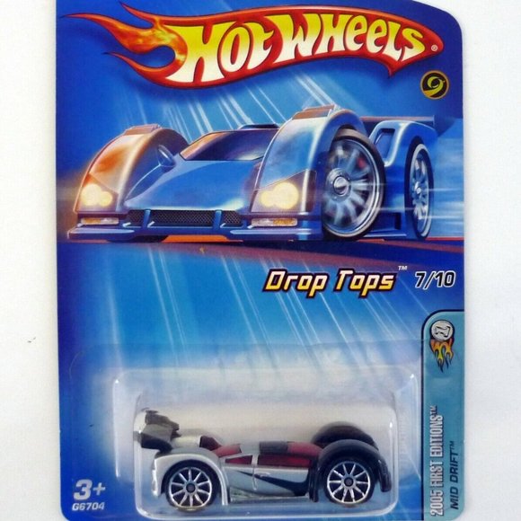 Hot Wheels Mid Drift #027 Drop Tops 7/10 Silver Die-Cast Car 2005 - Picture 1 of 1